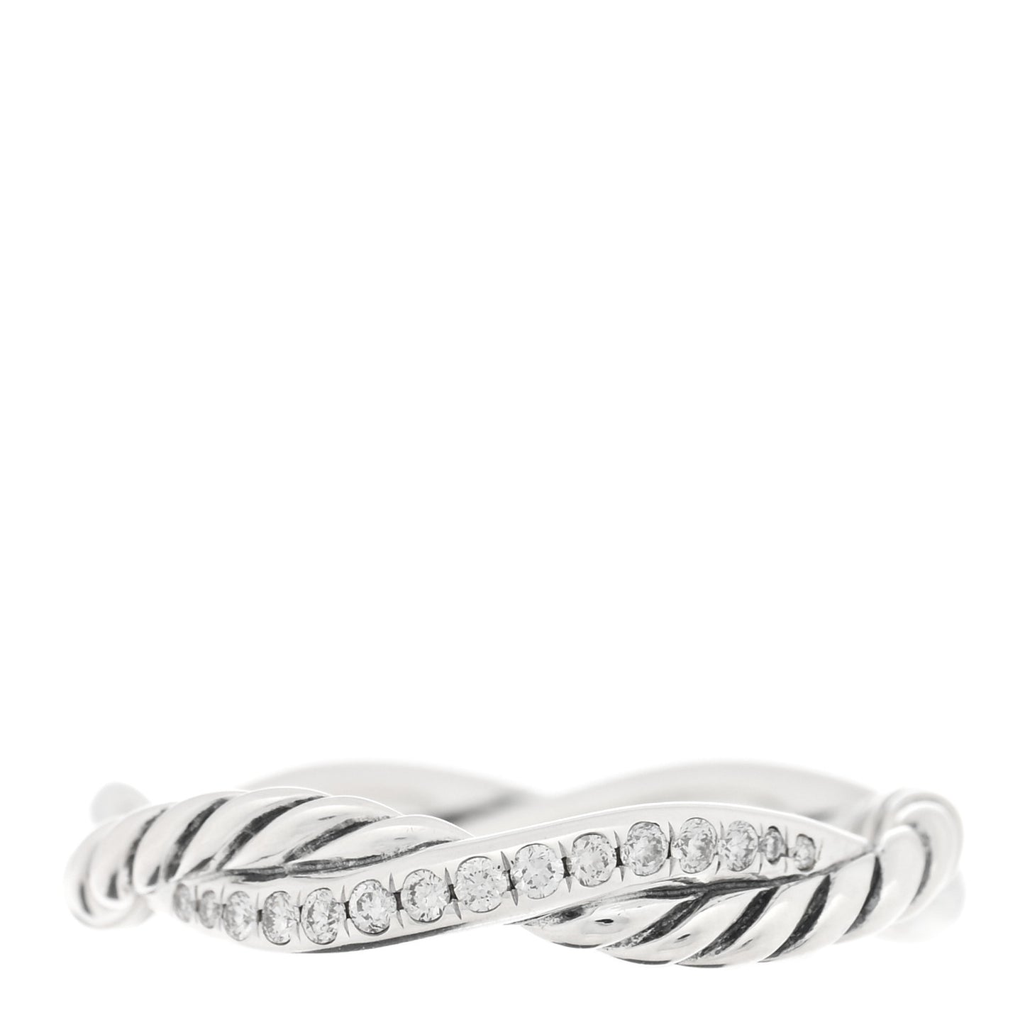 Sterling Silver Diamond Petite Infinity Twist Ring 50 5.5