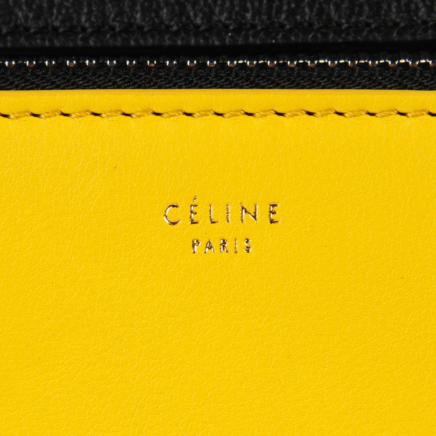 Celine Smooth Calfskin Small Tri-Color Edge Shoulder Bag Yellow 6 of 9