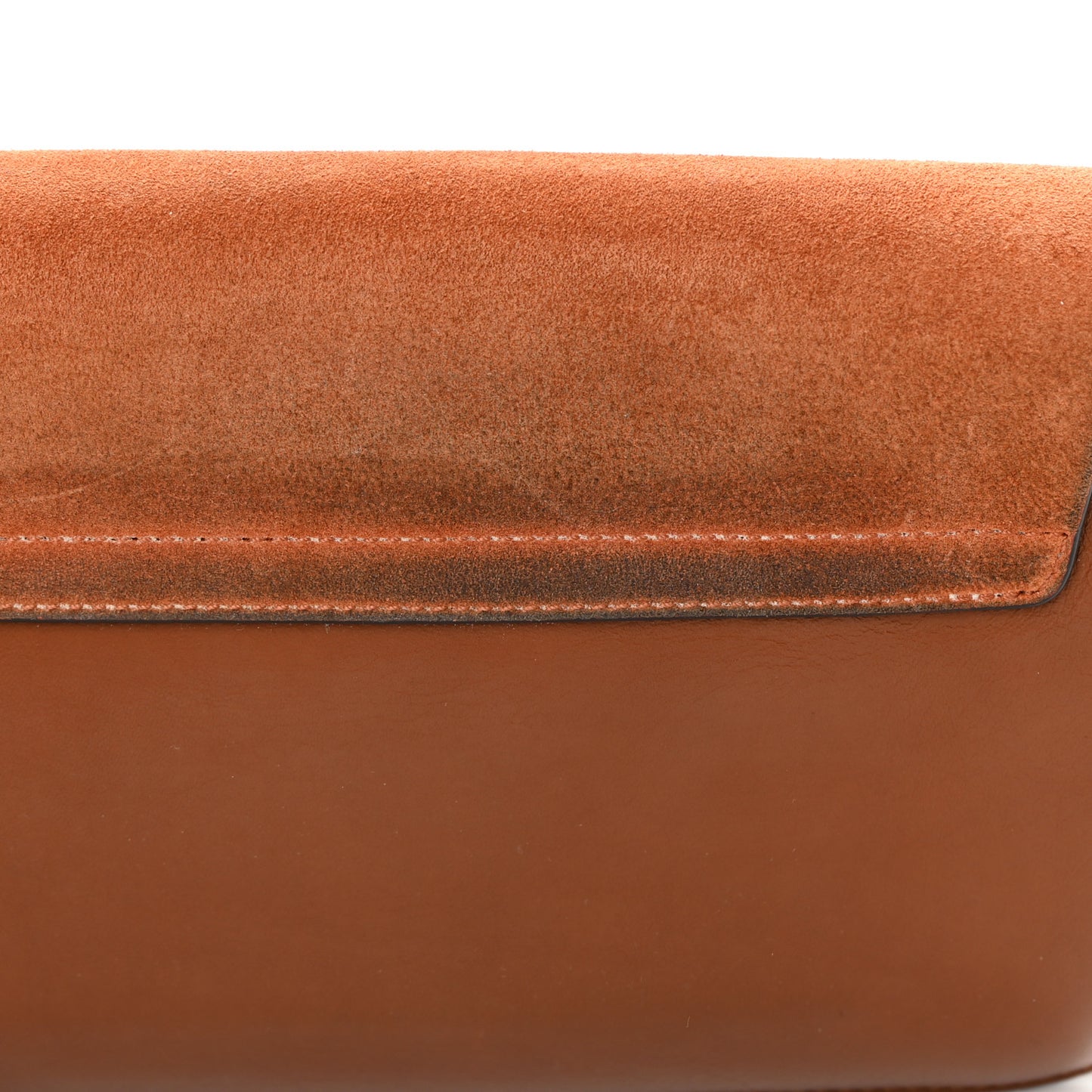 Suede Calfskin Small Faye Shoulder Bag Tobacco