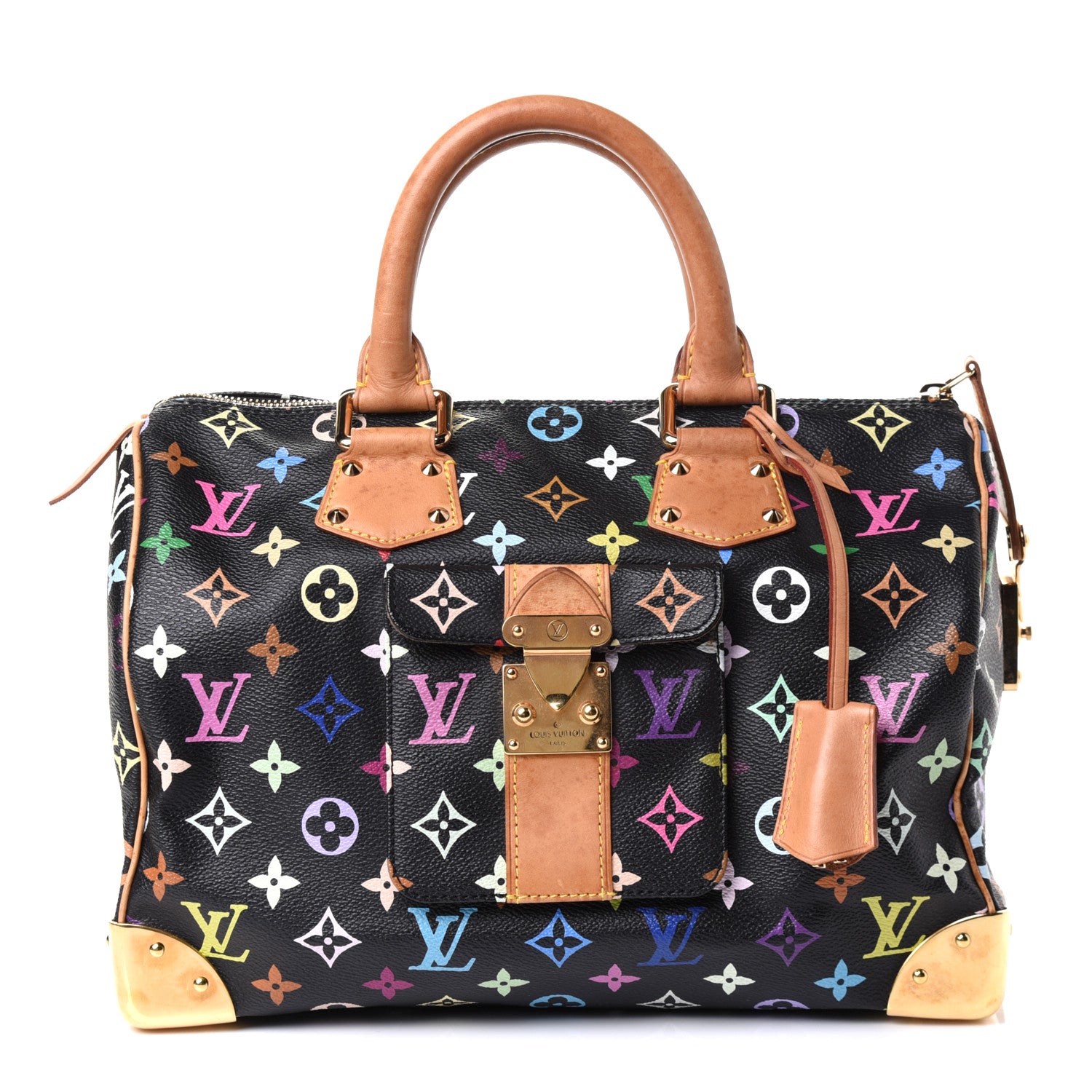 Louis Vuitton Monogram Multicolor Speedy 30 Black 2 of 8