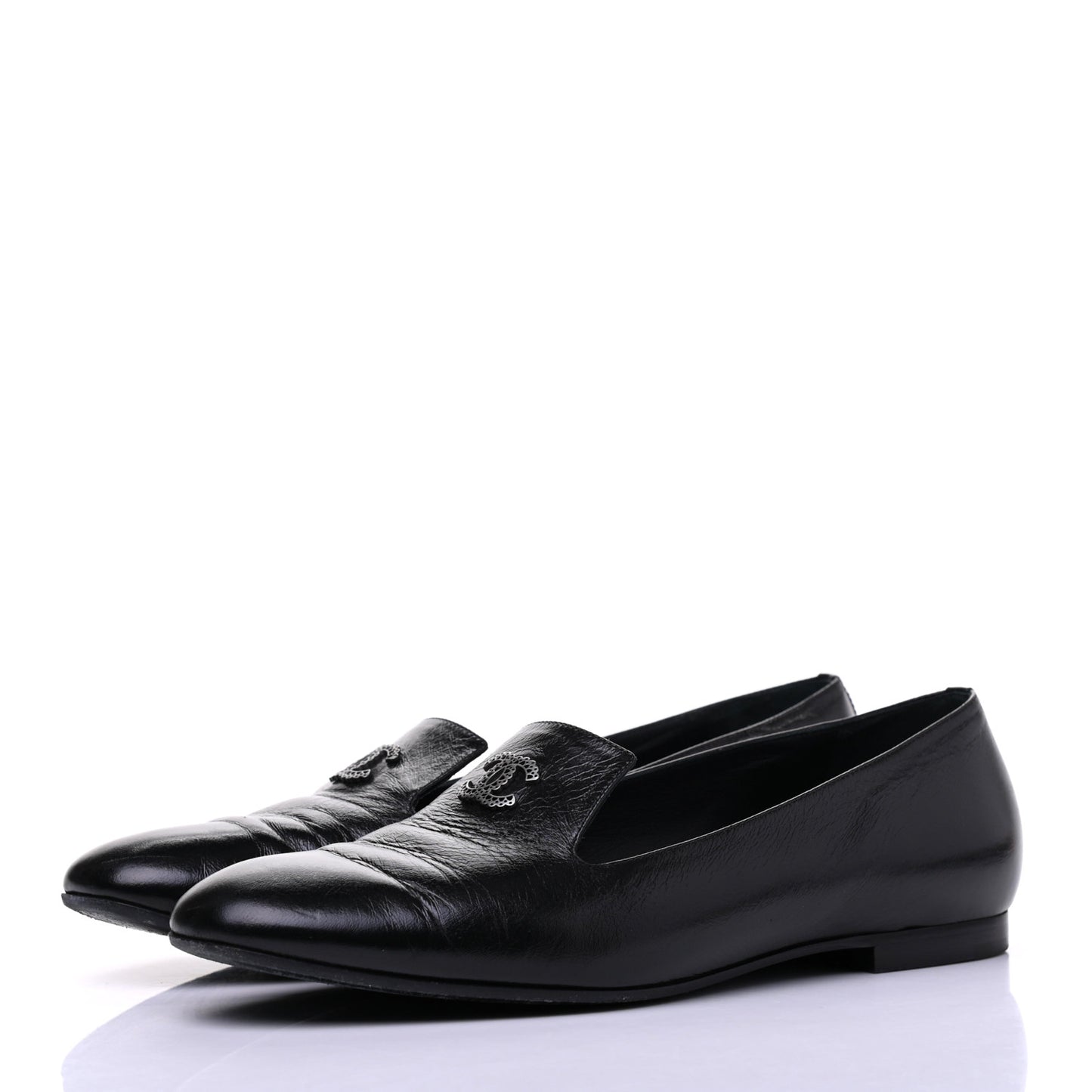 Lambskin CC Loafers 39 Black