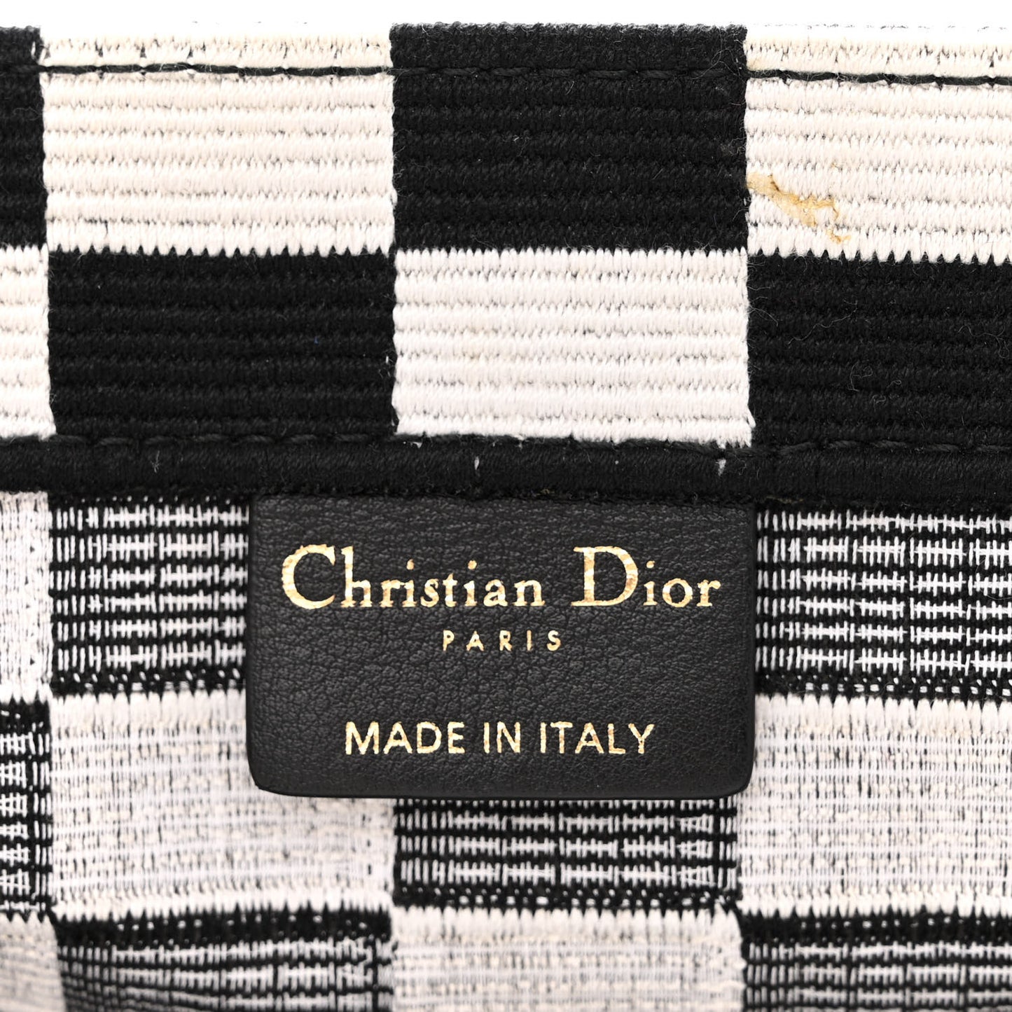 Canvas Embroidered Checkered Book Tote Black White