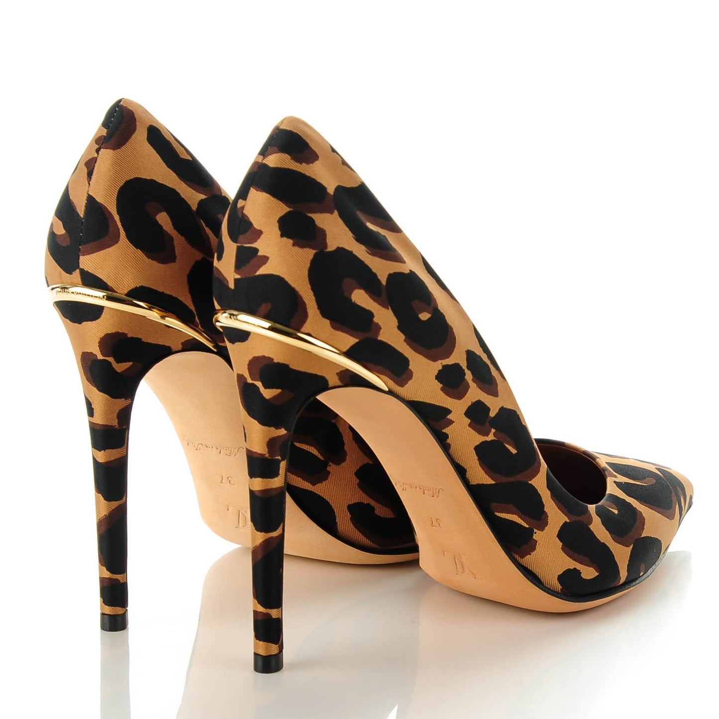 Silk Leopard Print Eyeline Pumps 37