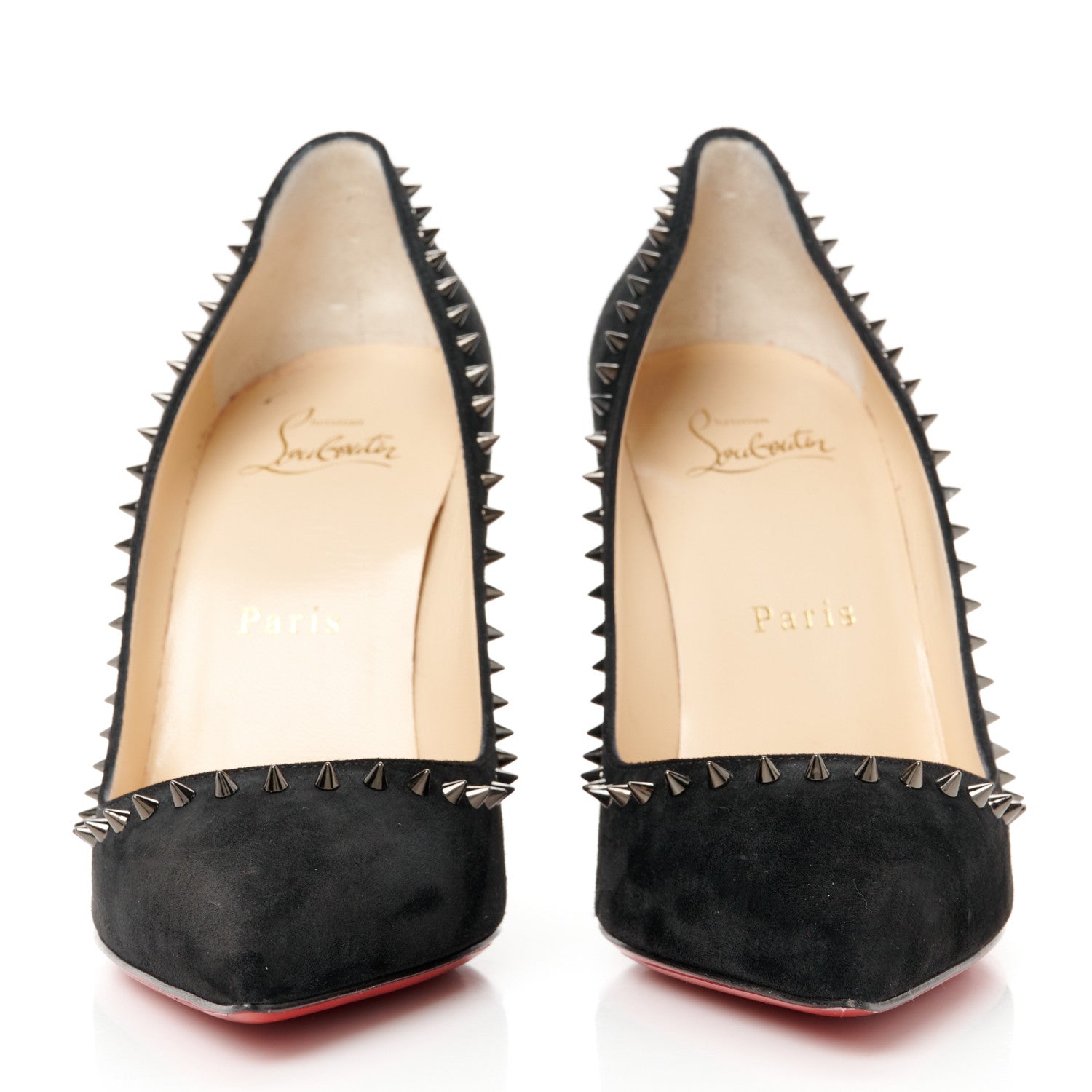 Christian Louboutin Suede Studded Anjalina 100 Pumps 36.5 Black 2 of 9