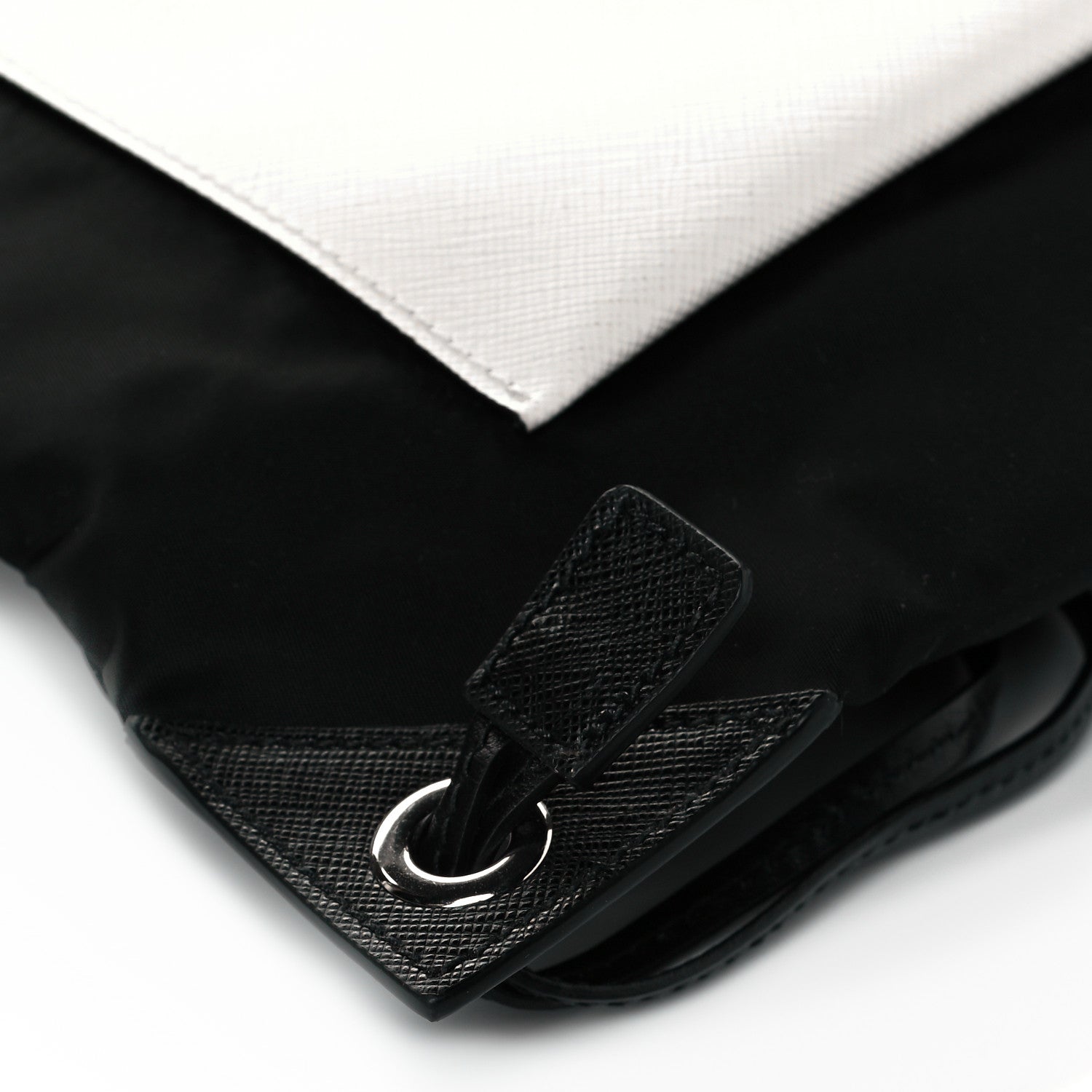 Prada Tessuto Nylon Bird Pocket Motif Drawstring Backpack Black 7 of 10
