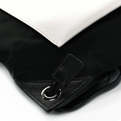 Prada Tessuto Nylon Bird Pocket Motif Drawstring Backpack Black 7 of 10