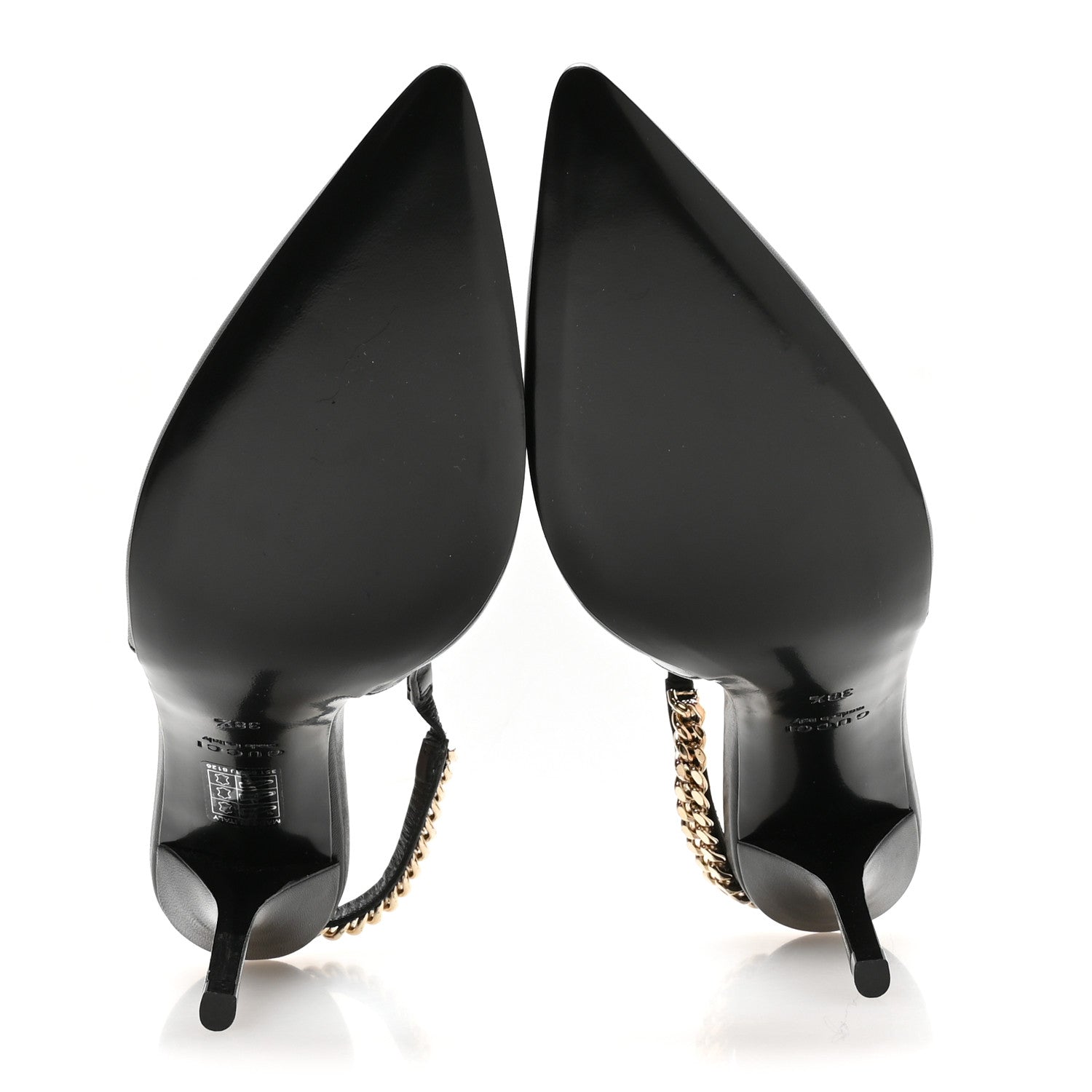 Gucci Malaga Kid 85mm Slingback Pumps 38.5 Black 6 of 9