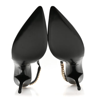 Gucci Malaga Kid 85mm Slingback Pumps 38.5 Black 6 of 9