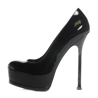 Saint Laurent Vitello Vernice Tribtoo Two 105 Platform Pumps 38 Nero Black 1 of 8