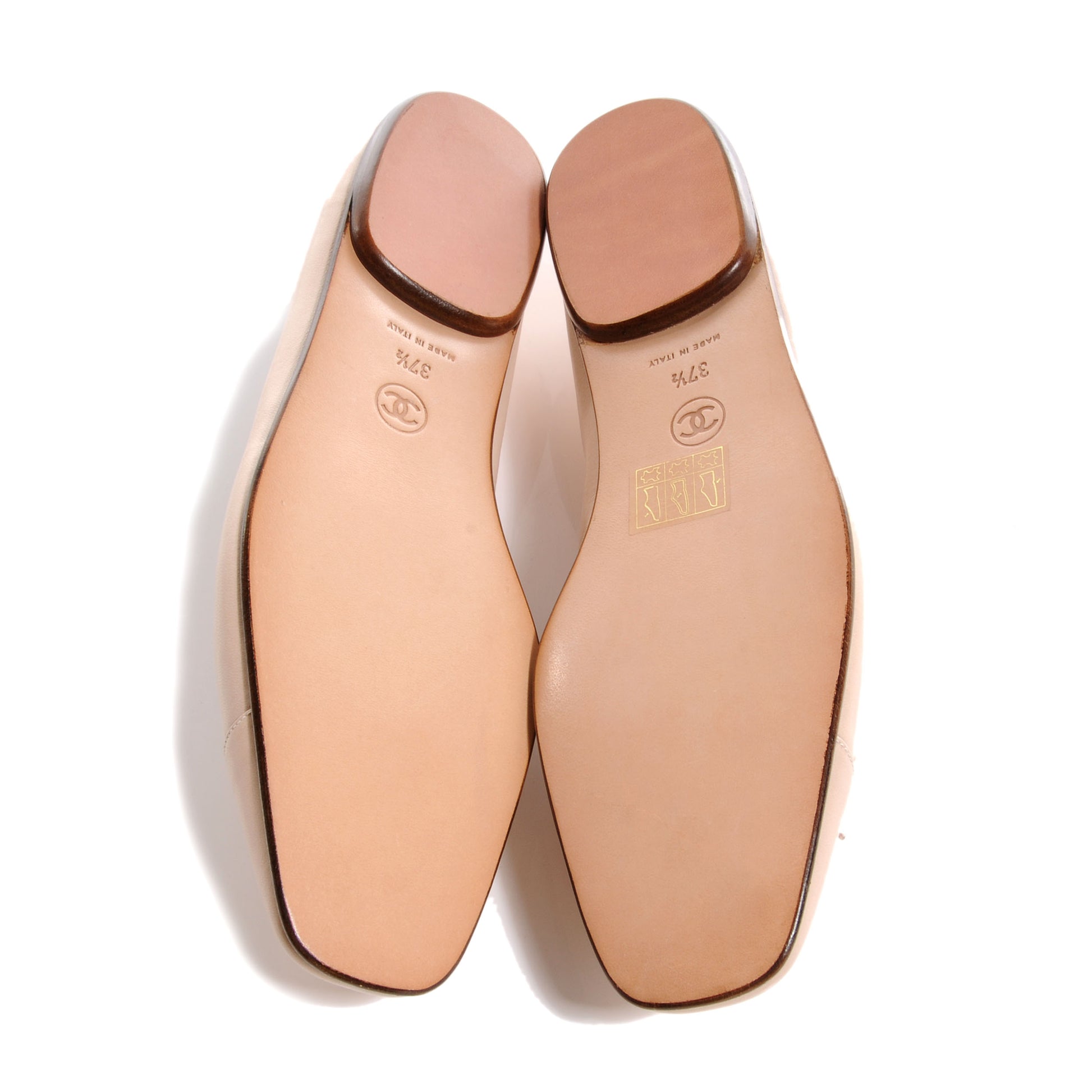 Chanel Lambskin CC Bow Flats Beige 37.5 5 of 6