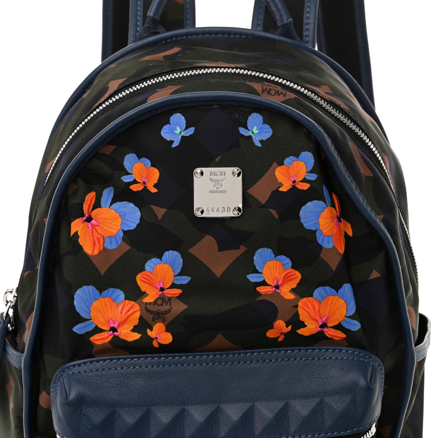MCM Nylon Floral Camo Dieter Backpack Loden Green 7 of 9