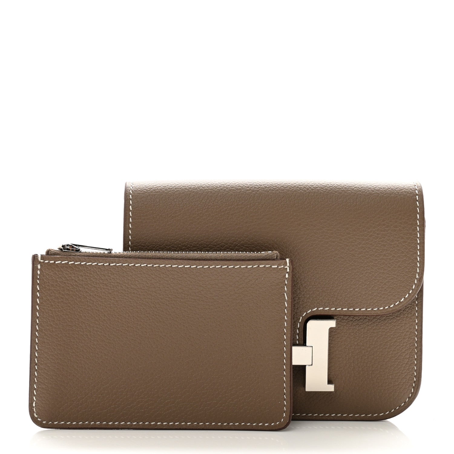 Hermes Evercolor Constance Slim Wallet Etoupe 3 of 9