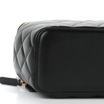 Chanel Lambskin Quilted Small Vanity Case With Chain Black 8 of 9