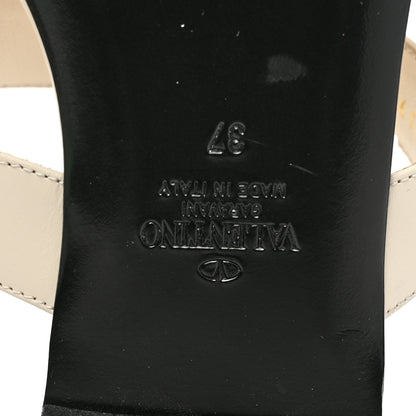 Valentino Garavani Calfskin Roman Stud Flat Slide Sandals 37 Light Ivory 6 of 8
