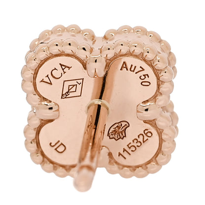 Van Cleef & Arpels 18K Rose Gold Carnelian Sweet Alhambra Earrings 4 of 5