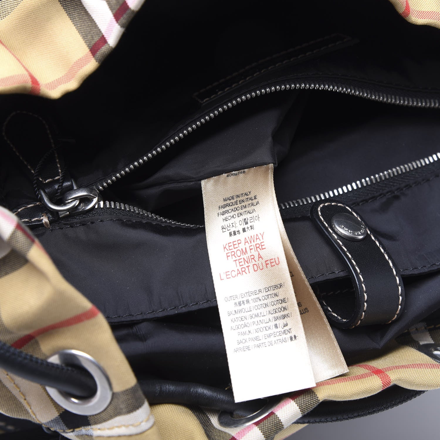 Burberry Canvas Vintage Check Large Rucksack Backpack Antique Yellow 6 of 9