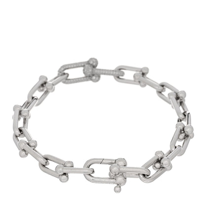 Tiffany 18K White Gold Diamond Medium HardWear Link Bracelet 2 of 4