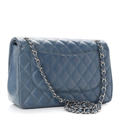 Chanel Lambskin Quilted Jumbo Double Flap Light Blue 3 of 9