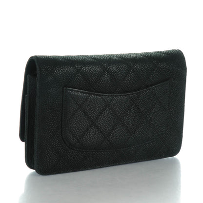 Chanel Iridescent Caviar Quilted Wallet On Chain WOC Black 3 of 8