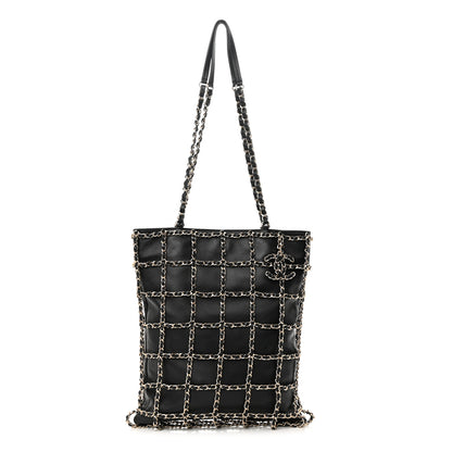 Chanel Lambskin Large Shopping Chain Tote Black 1 of 13