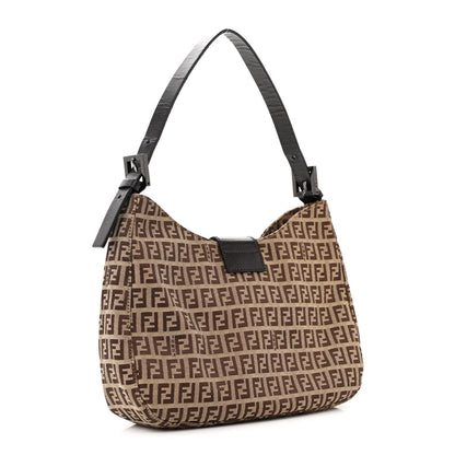 Fendi Zucchino Small Hobo Mogano Panna Testa 3 of 19