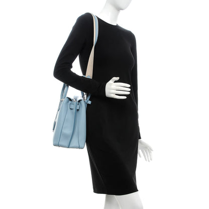 MCM Grained Calfskin Large Milla Tote Sky Blue 2 of 11