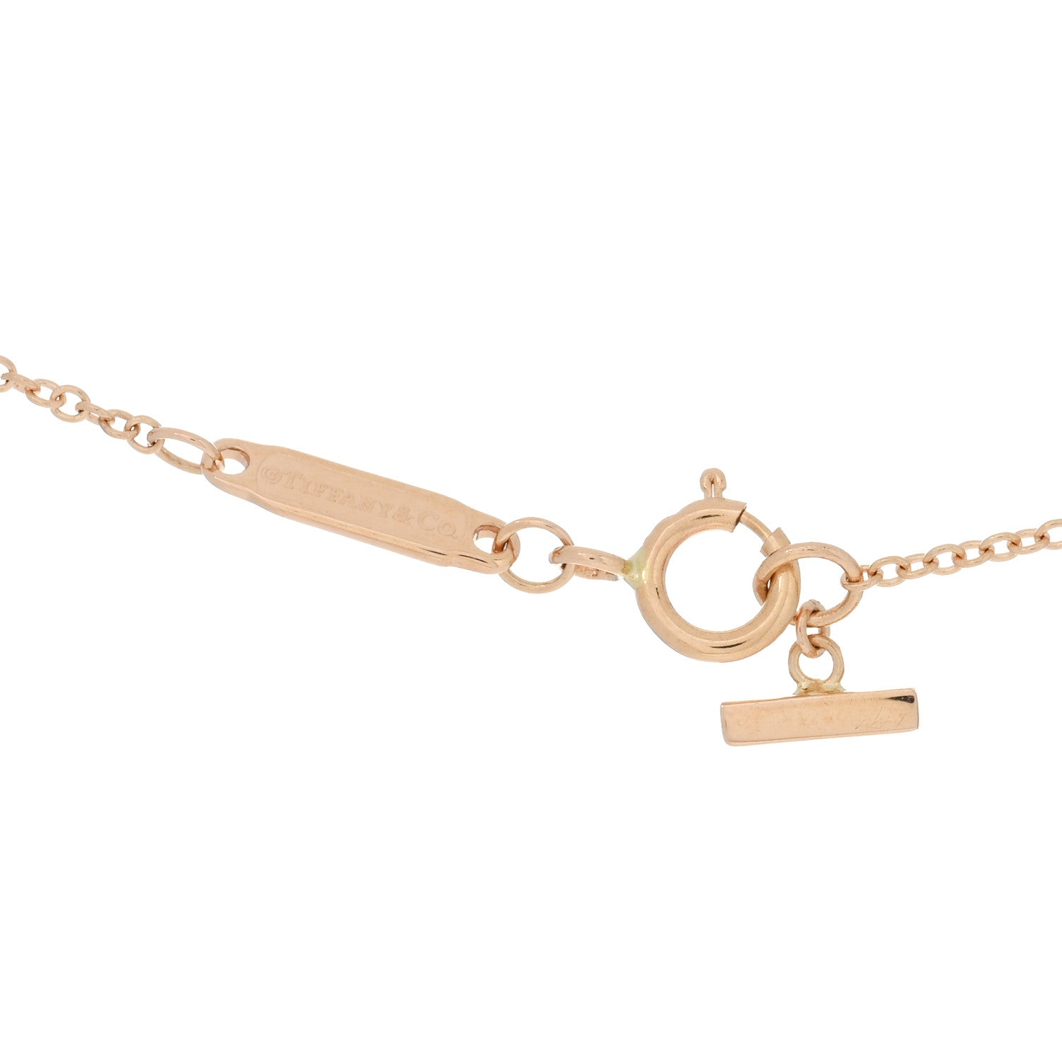 Tiffany 18K Rose Gold Mini T Smile Pendant Necklace 4 of 4
