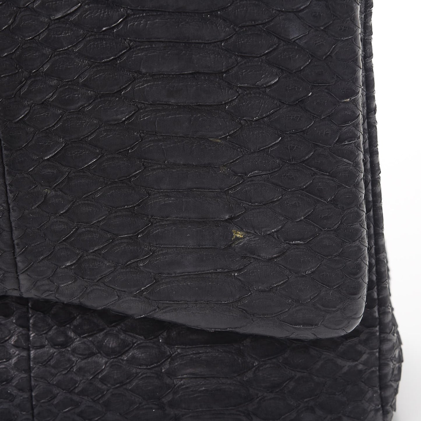 Matte Python Maxi Double Flap Black