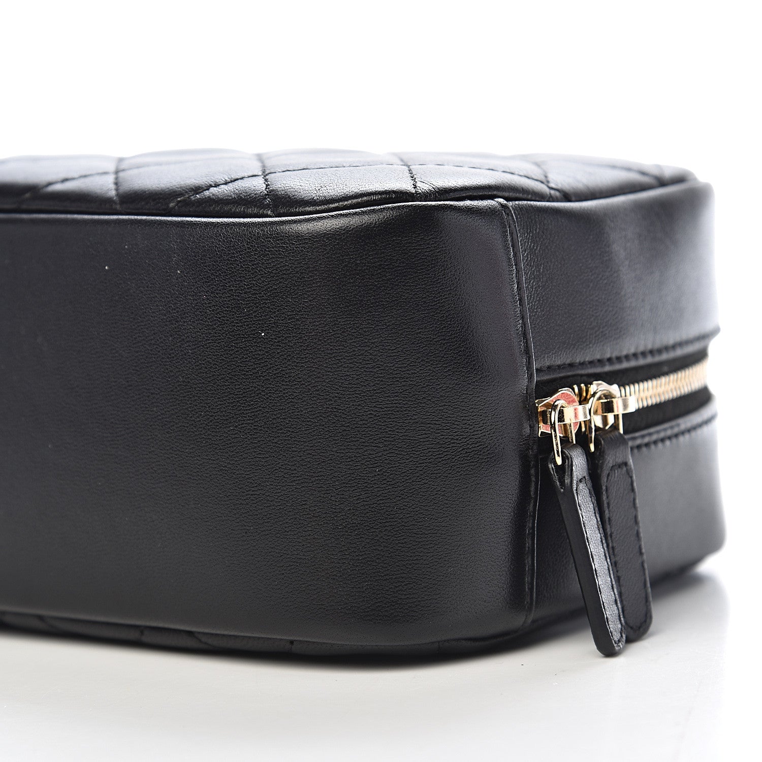 Chanel Lambskin Quilted Medium Curvy Pouch Cosmetic Case Black 7 of 11