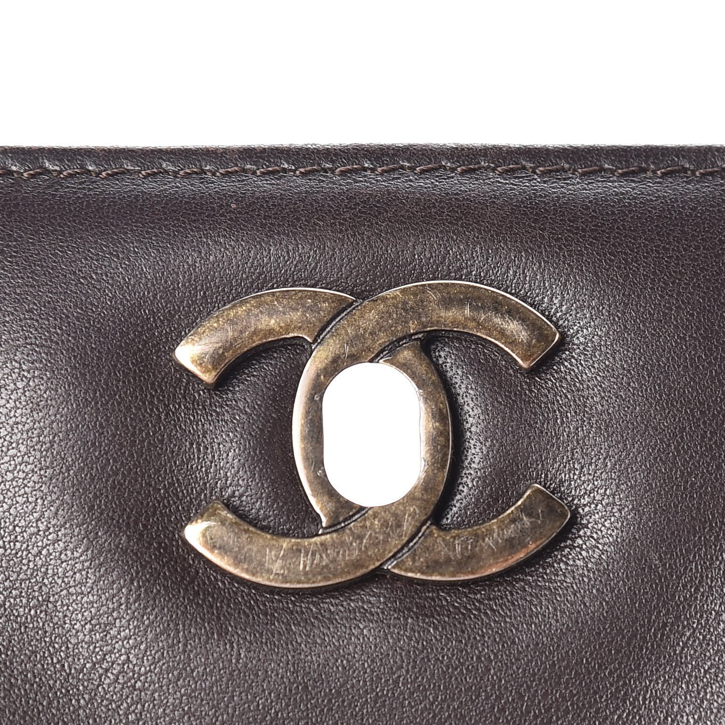 Lambskin Diamond Stitched Shoulder Bag Brown