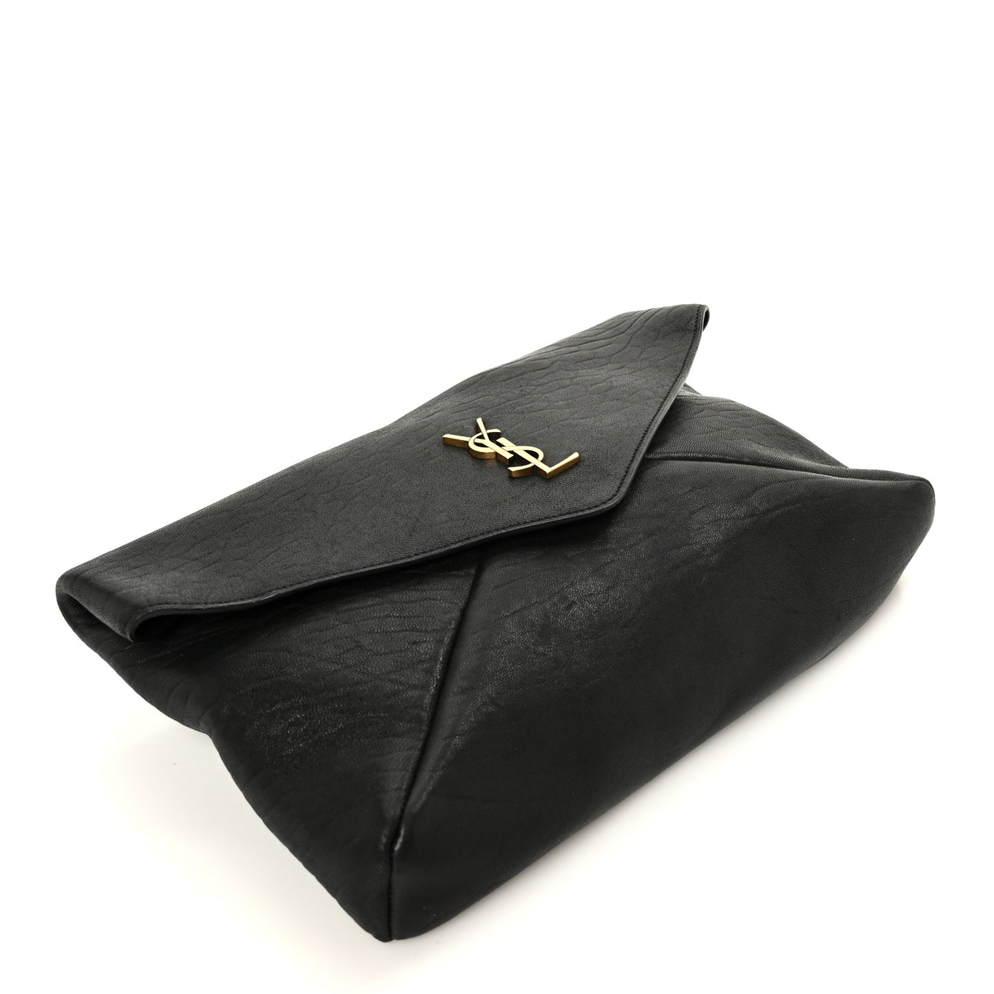 Grained Lambskin Cassandre Envelope Pouch Black