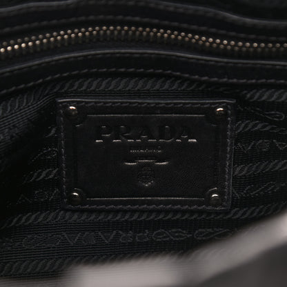Prada Soft Calfskin Pleated Hobo Black 6 of 12