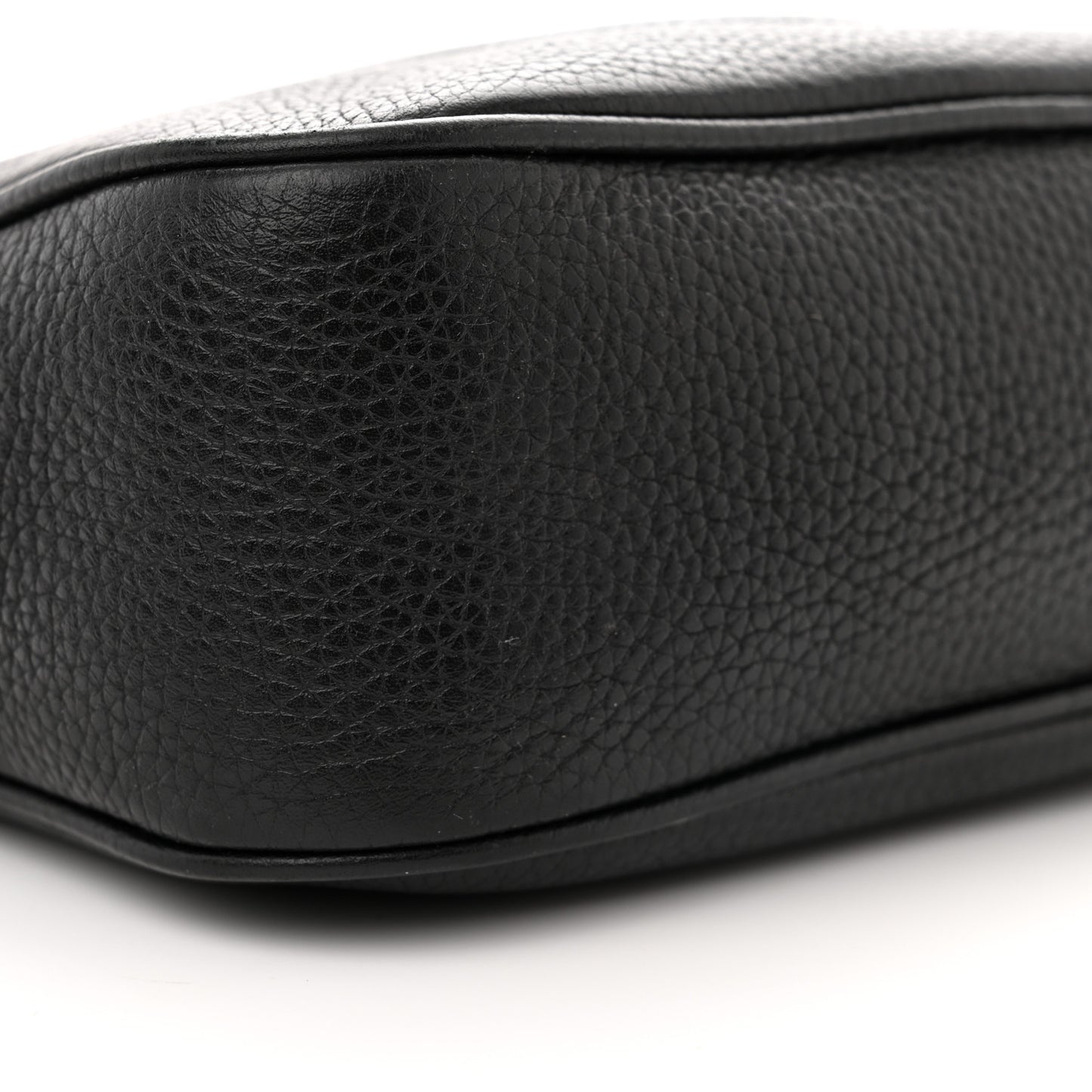 Pebbled Calfskin Small Soho Disco Bag Black