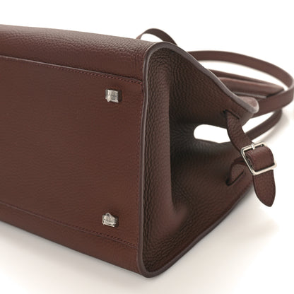 The Row Grained Calfskin Soft Margaux 10 Bag Dark Mocha 8 of 8