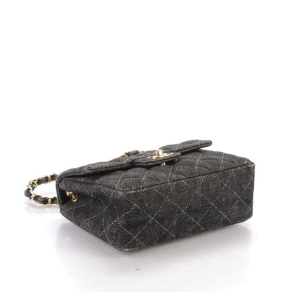 Chanel Denim Quilted Mini Square Flap Black 4 of 9