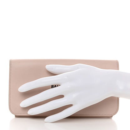 Balenciaga Calfskin Logo Cash Thin Money Wallet Light Rose Black 2 of 12