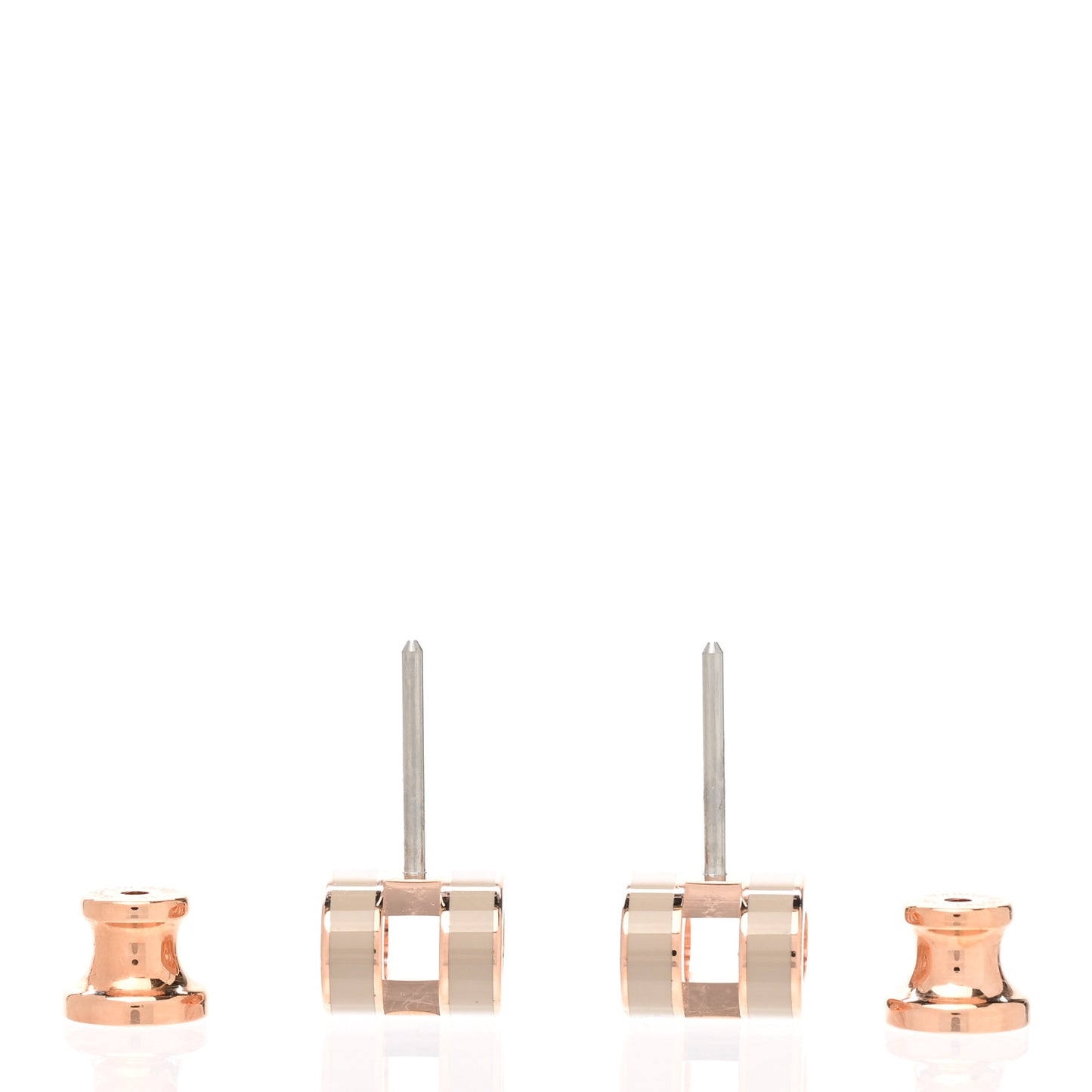 Rose Gold Lacquered Mini Pop H Earrings Marron Glace