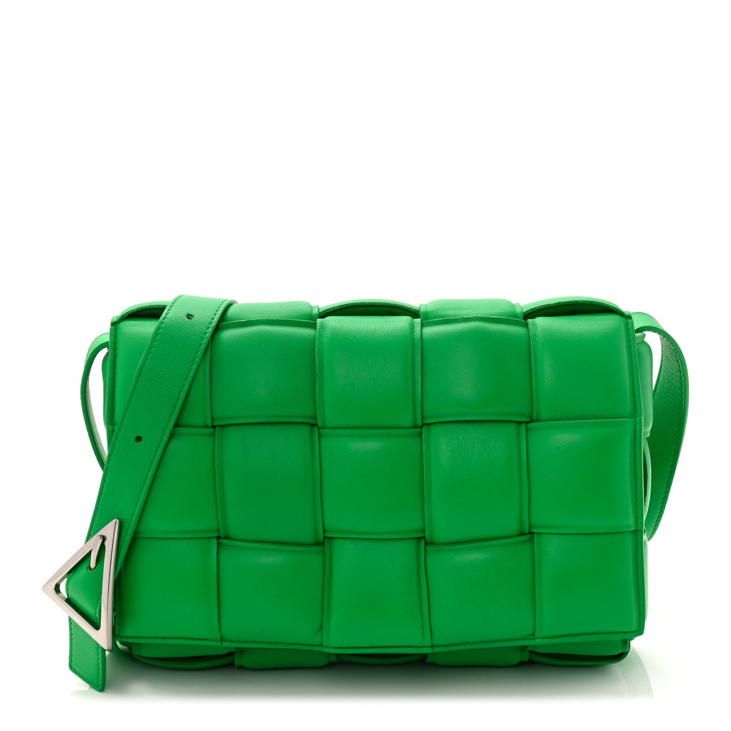 Nappa Maxi Intreccio Padded Cassette Crossbody Bag Parakeet