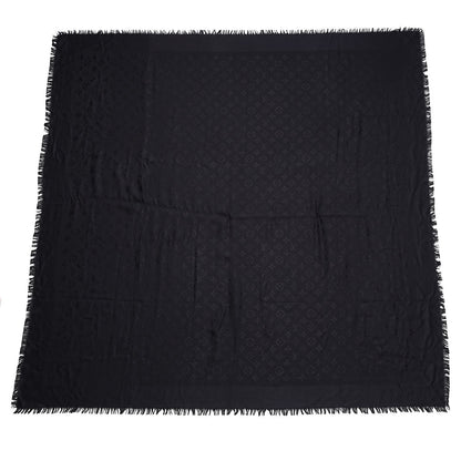 Louis Vuitton Silk Wool Monogram Shawl Black 1 of 10