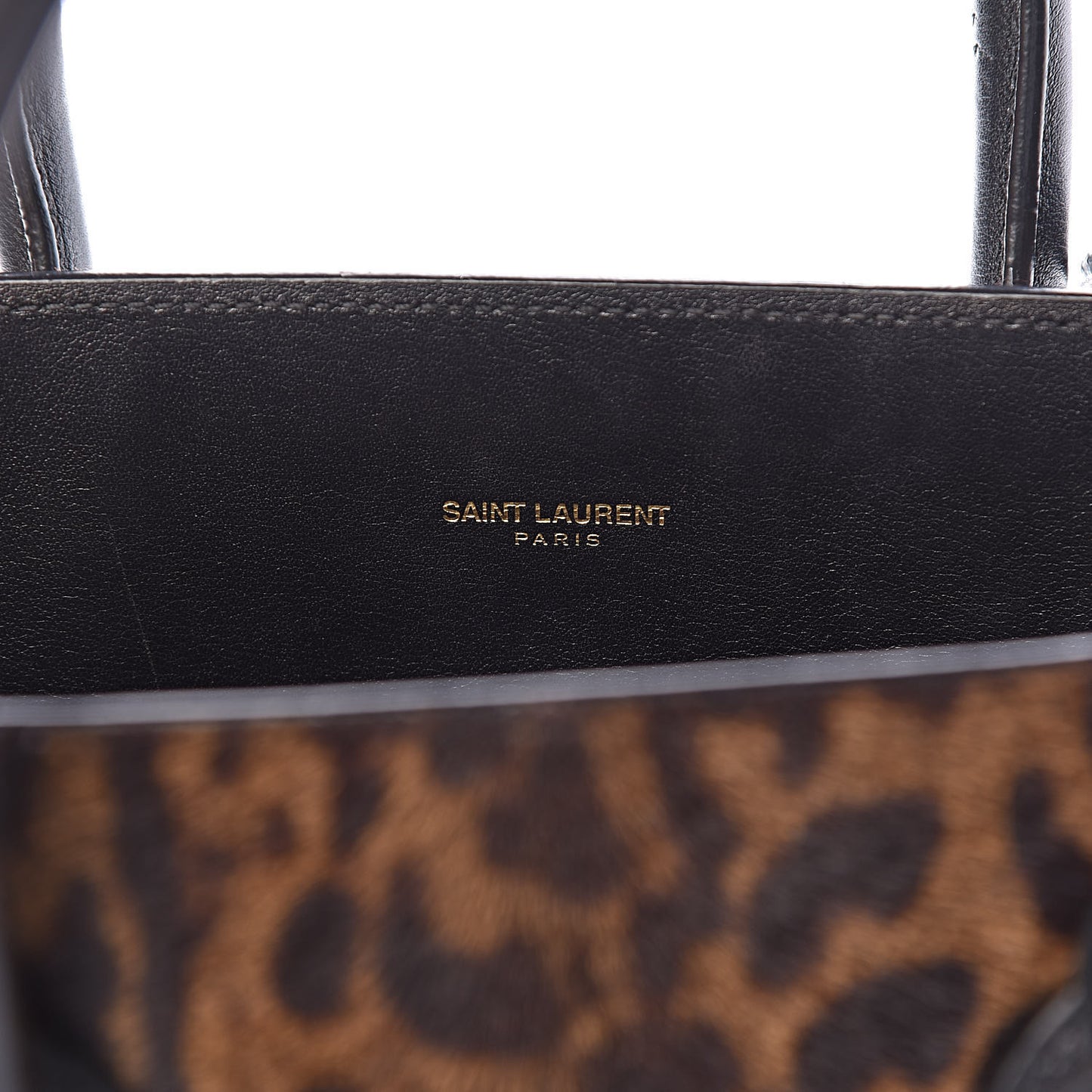 Calf Hair Leopard Print Small Sac De Jour Black