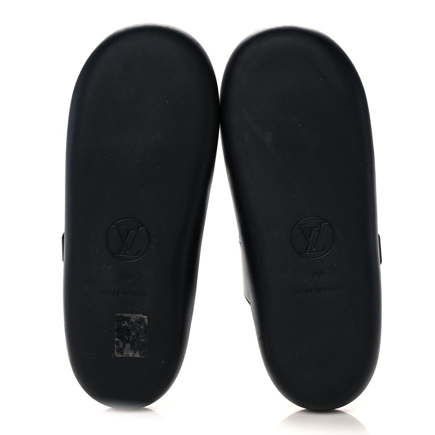 Monogram Sunbath Flat Mule Sandals 40 Black
