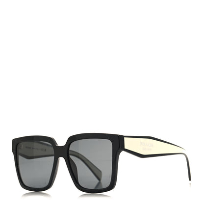 Prada Acetate Square Sunglasses SPR 24Z Black White 1 of 7
