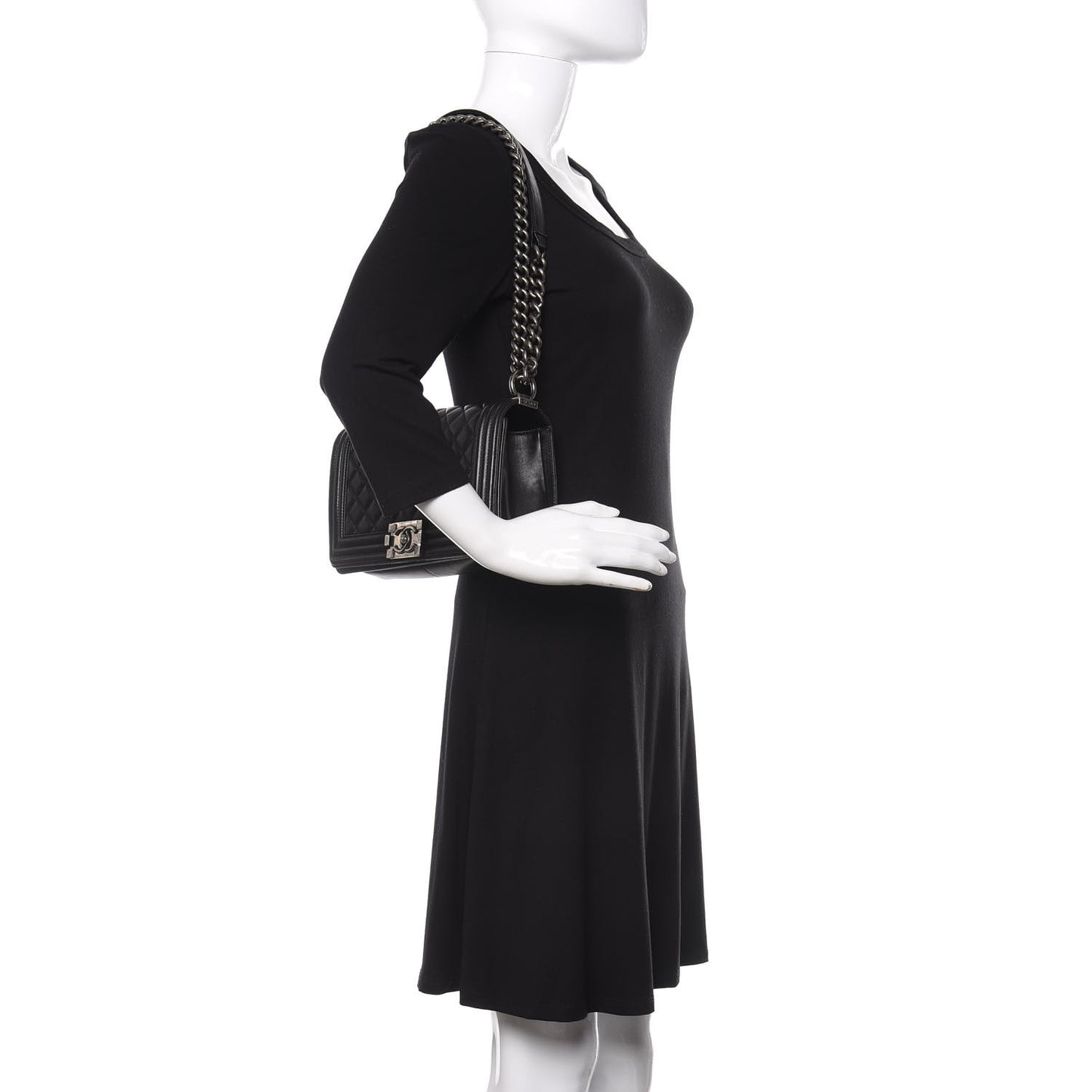 Lambskin Quilted Medium Boy Flap Black