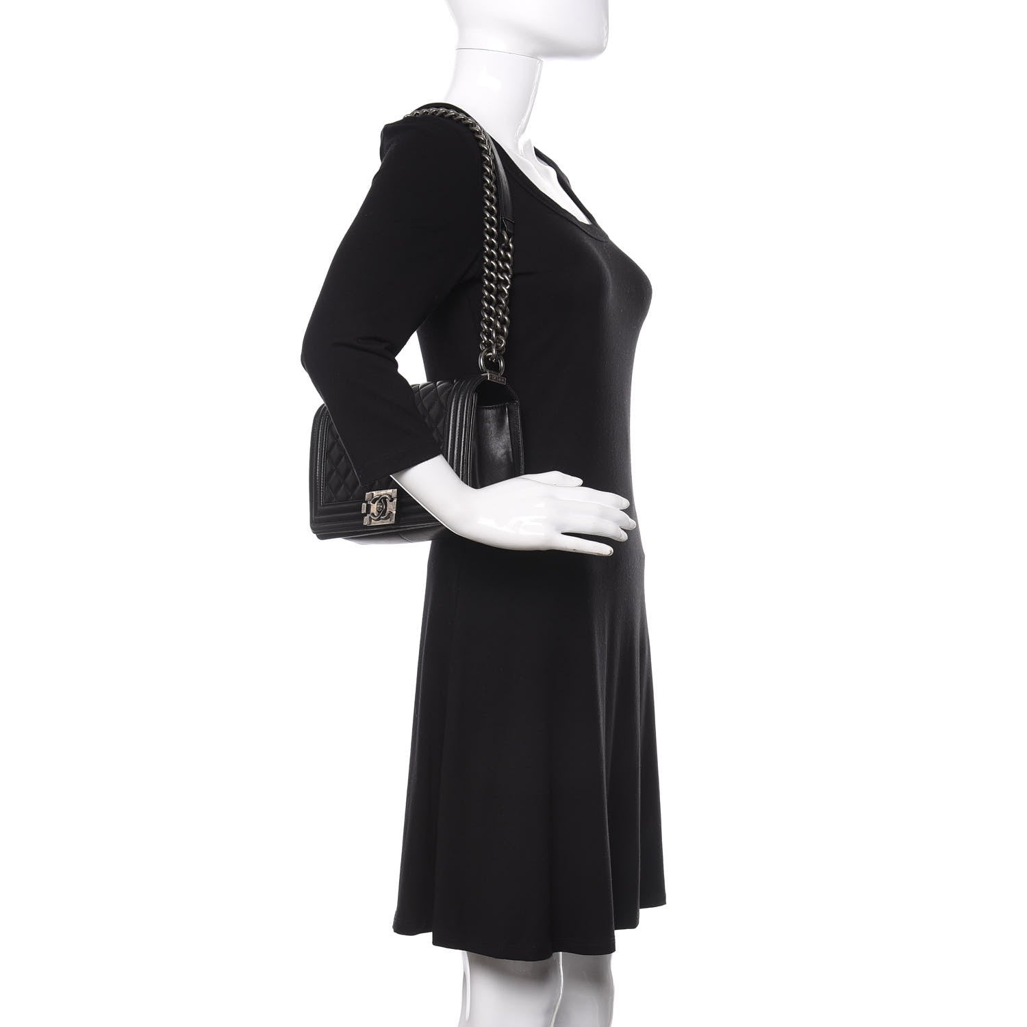 Chanel Lambskin Quilted Medium Boy Flap Black 2 of 14