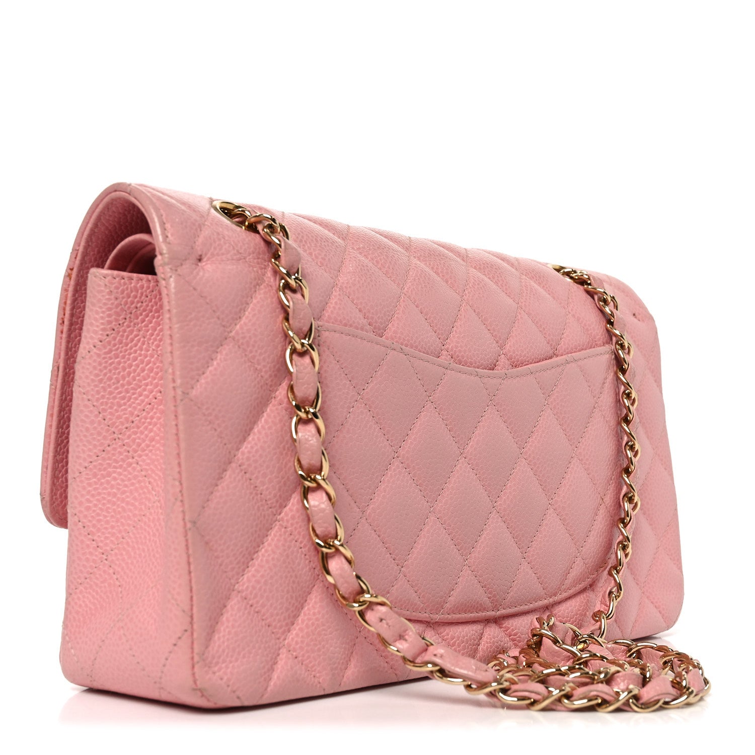 Chanel Caviar Quilted Medium Double Flap Pink 2 of 9