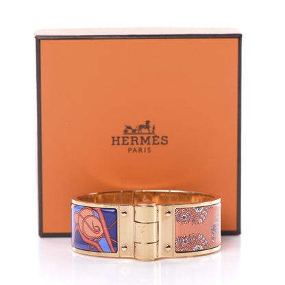 Hermes Enamel Printed Wide Coup De Fouet Au Bloc Hinged Bracelet M Rayon 7 of 7