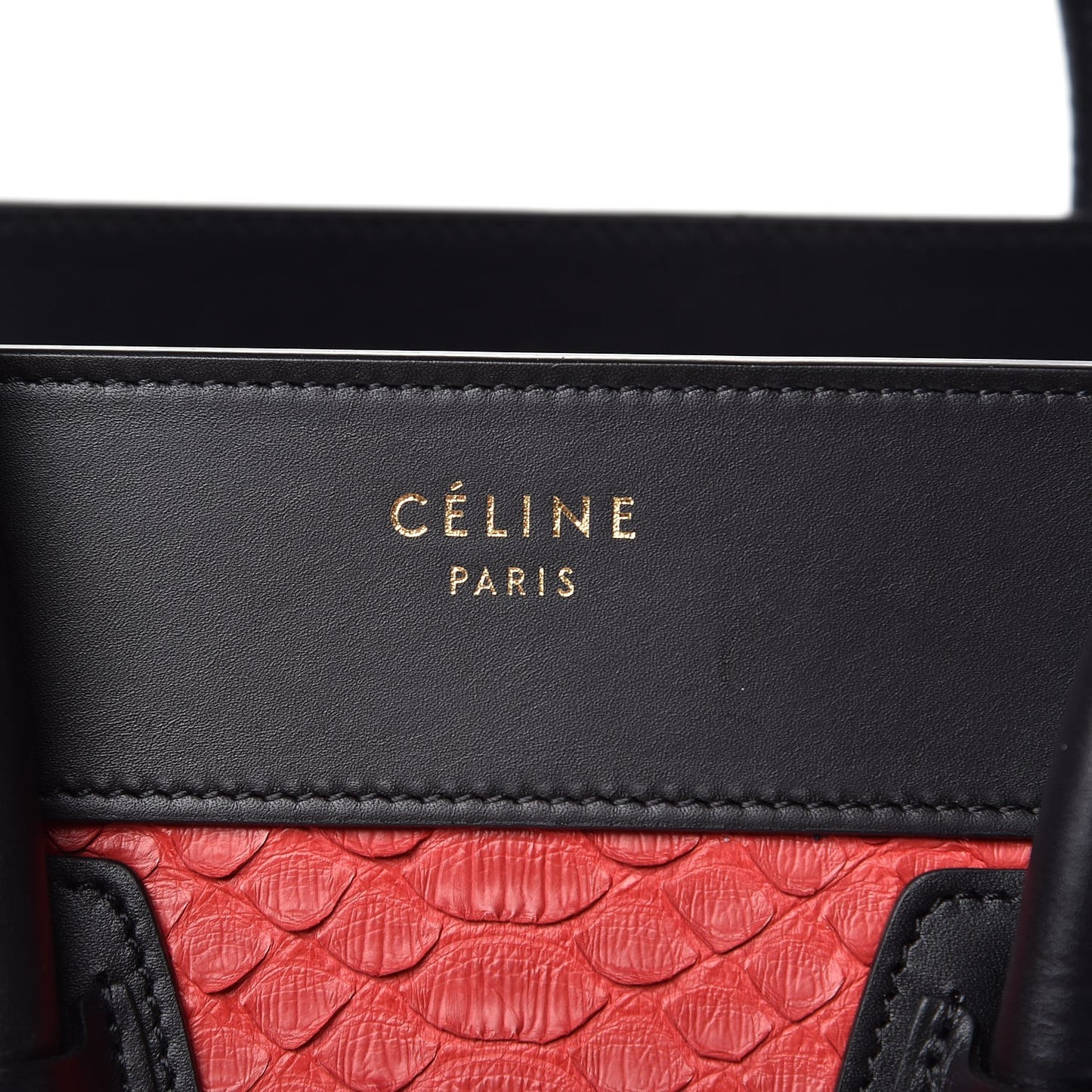 Python Calfskin Micro Luggage Bright Red