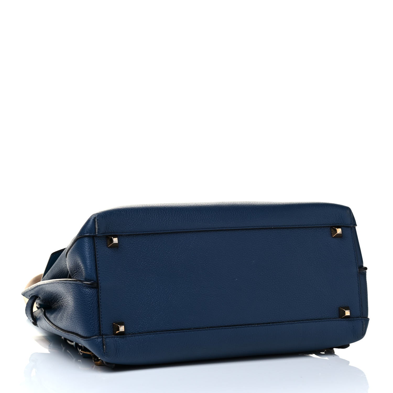 MCM Grained Calfskin Large Milla Convertible Backpack Navy 5 of 10