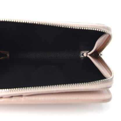 Saint Laurent Grained Calfskin Rive Gauche Compact Zip Around Wallet Pink 5 of 7