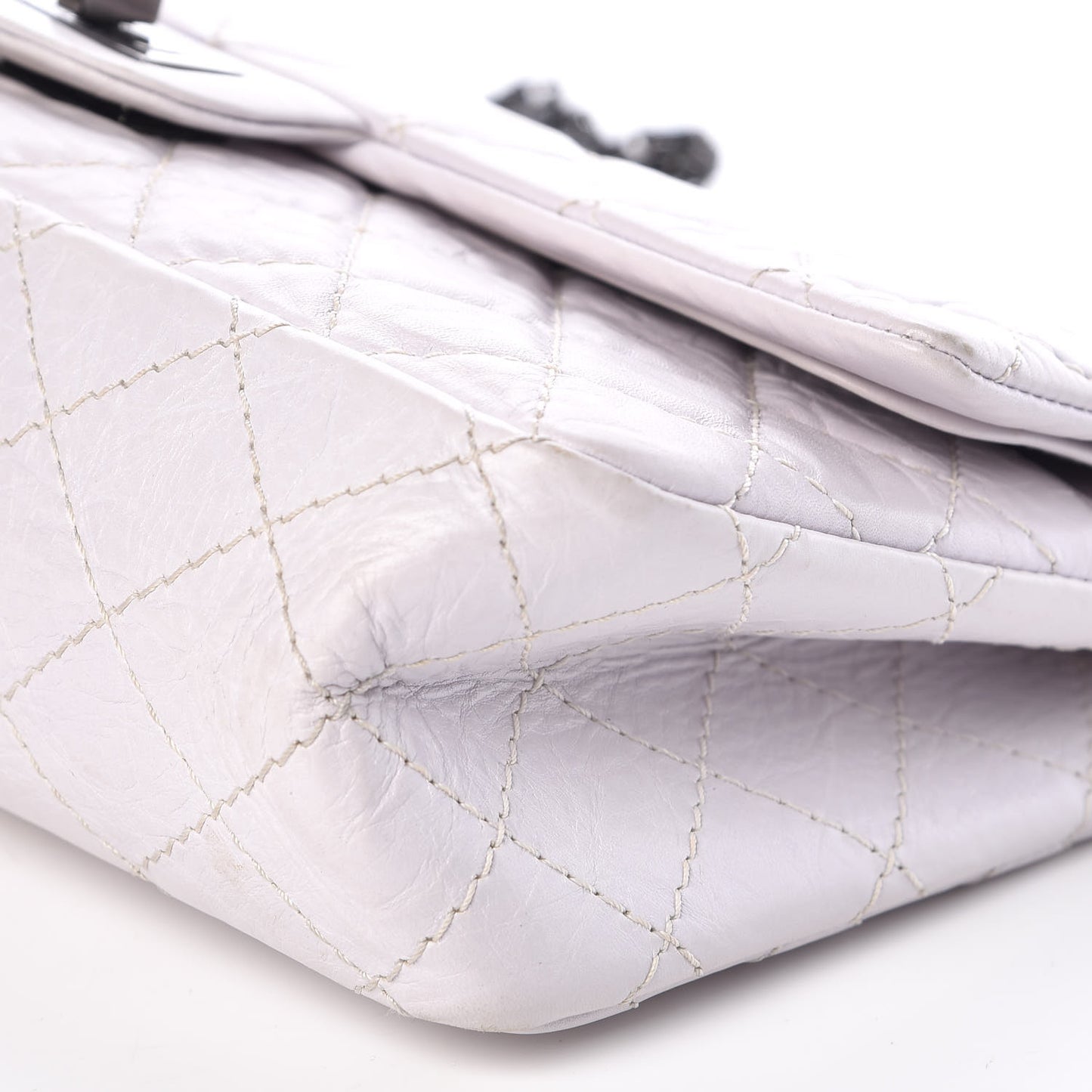 Aged Calfskin Quilted 2.55 Reissue 225 Flap Light Grey
